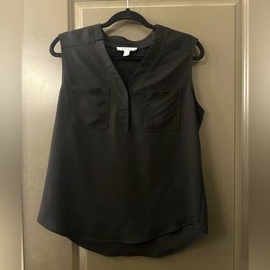 Nine West Black Polyester Button Up Top NWOT